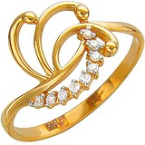 Женское золотое кольцо с куб. циркониями, 1613960