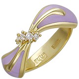 Женское золотое кольцо с бриллиантами и эмалью, 1619080