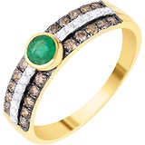 Женское золотое кольцо с бриллиантами и изумрудом, 1668232