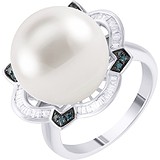 Женское золотое кольцо с бриллиантами и жемчугом, 1669768