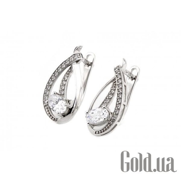 

Серьги Украина, Золотые серьги с куб. циркониями