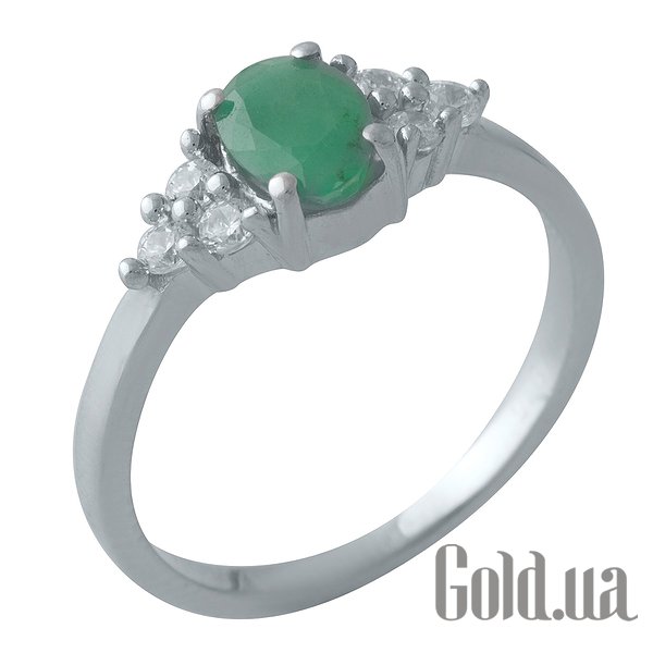 

Женские кольца Fresh Jewelry, Женское серебряное кольцо с изумрудом и куб. циркониями, 18