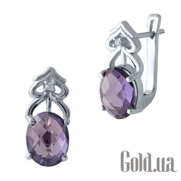 

Серьги Fresh Jewelry, Серебряные серьги с александритами и куб. циркониями