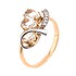 Женское золотое кольцо с кварцами и куб. циркониями - фото 1