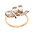 Женское золотое кольцо с кварцами и куб. циркониями - фото 2