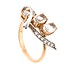 Женское золотое кольцо с кварцами и куб. циркониями - фото 3
