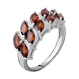 Купить Женское серебряное кольцо с гранатами (2061458) по цене 2794 грн., в каталоге магазина Gold.ua