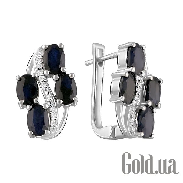 

Серьги Fresh Jewelry, Серебряные серьги с куб. циркониями и сапфирами