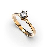 Золотое кольцо с бриллиантом, 1768328