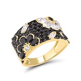 Заказать Жіноче срібний перстень з куб. цирконіями та шпінелями в позолоті (SR318234BSNZSC925) ,цена 2288 грн., в интернет-магазине Gold.ua