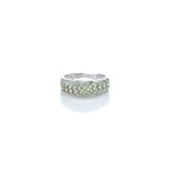 Женское серебряное кольцо с куб. циркониями и хризолитами, 1526921