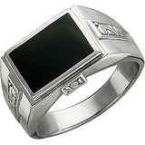 Мужское серебряное кольцо с ониксом, 1544585