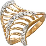 Женское золотое кольцо с куб. циркониями, 1613705