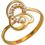 Женское золотое кольцо с куб. циркониями, 1613961