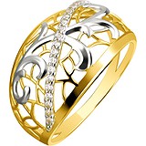 Женское золотое кольцо с куб. циркониями, 1615241