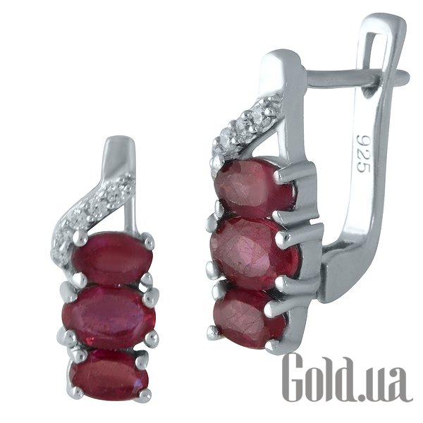 

Серьги Fresh Jewelry, Серебряные серьги с рубинами и куб. циркониями