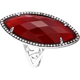 Женское серебряное кольцо с куб. циркониями и агатом, 1670281