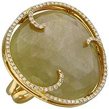 Женское золотое кольцо с бриллиантами и корундом, 1672841