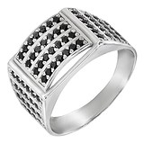 Мужское серебряное кольцо с куб. циркониями, 1675401