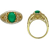 Женское золотое кольцо с бриллиантами и изумрудом, 1685641