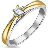 Золотое кольцо с бриллиантом, 1701001