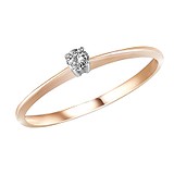 Золотое кольцо с бриллиантом 0,06 карат