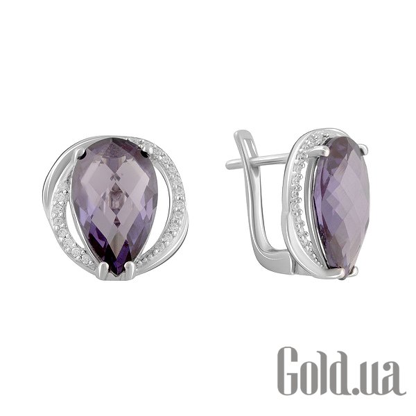 

Серьги Fresh Jewelry, Серебряные серьги с куб. циркониями и александритами
