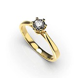Золотое кольцо с бриллиантом, 1768329