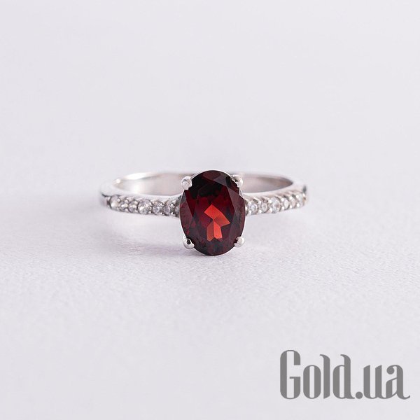 

Женские кольца Украина, Женское серебряное кольцо с пиропом и куб. циркониями, 18