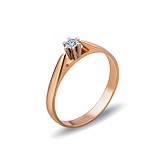 Золотое кольцо с бриллиантом, 222089