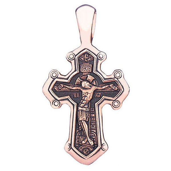 Золотий кулон &quot;Розп&#39;яття. Вмч. Димитрій Солунський&quot;