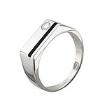 Мужское серебряное кольцо с куб. цирконием, 1620618