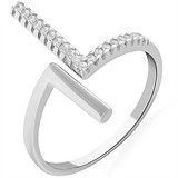 Женское серебряное кольцо с куб. циркониями, 1665930