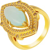 Женское золотое кольцо с бриллиантами и халцедоном, 1676682