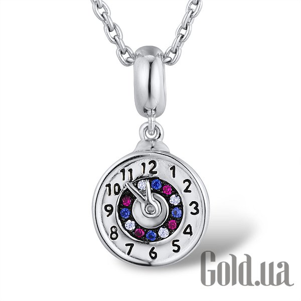 

Женские кулоны Lurie Jewelry, Серебряный кулон с куб. циркониями, синт. рубинами и эмалью