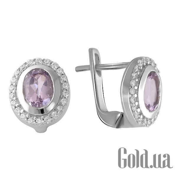 

Серьги Fresh Jewelry, Серебряные серьги с куб. циркониями и аметистами
