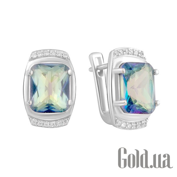 

Серьги Fresh Jewelry, Серебряные серьги с куб. циркониями и топазами