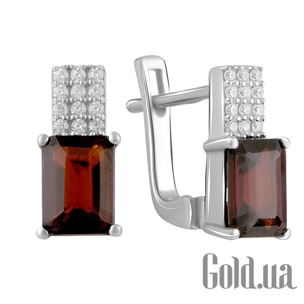 

Серьги Fresh Jewelry, Серебряные серьги с куб. циркониями и гранатами