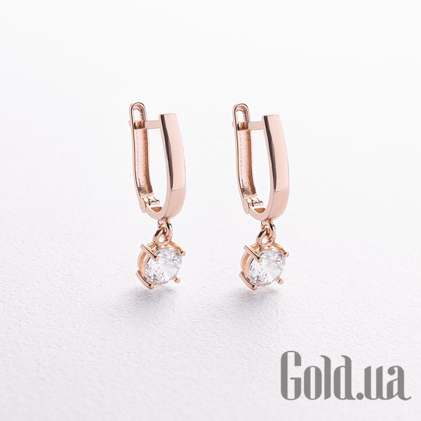 

Серьги с подвесками Украина, Золотые серьги с куб. циркониями