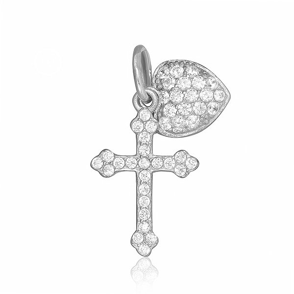 Срібний кулон з куб. цирконіями