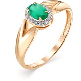 Женское золотое кольцо с бриллиантами и агатом, 1555851