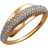 Женское золотое кольцо с куб. циркониями, 1613707