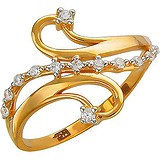 Женское золотое кольцо с куб. циркониями, 1613963