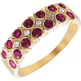 Женское золотое кольцо с бриллиантами и рубинами, 1648779