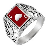 Мужское серебряное кольцо с эмалью, 1675403