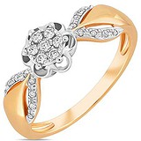 Золотое кольцо с бриллиантами, 1701003