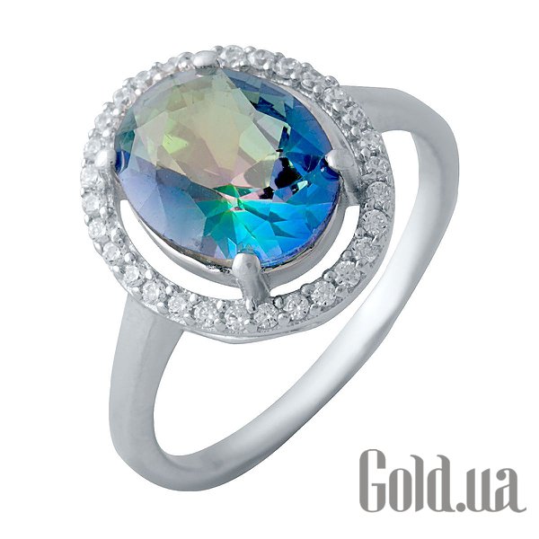 

Женские кольца Fresh Jewelry, Женское серебряное кольцо с топазом и куб. циркониями, 17
