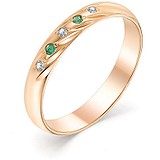 Женское золотое кольцо с изумрудами и бриллиантами, 1710731