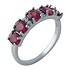 Женское серебряное кольцо с рубинами и куб. циркониями - фото 1