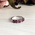 Женское серебряное кольцо с рубинами и куб. циркониями - фото 2
